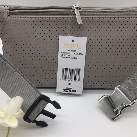 MICHAEL KORS HANOVER MD BELT BAG Pearl Grey - Picture 3 of 8